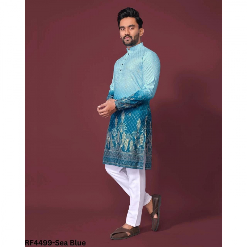 Ethnic Fashion India - Camicia musulmana con colletto alla coreana