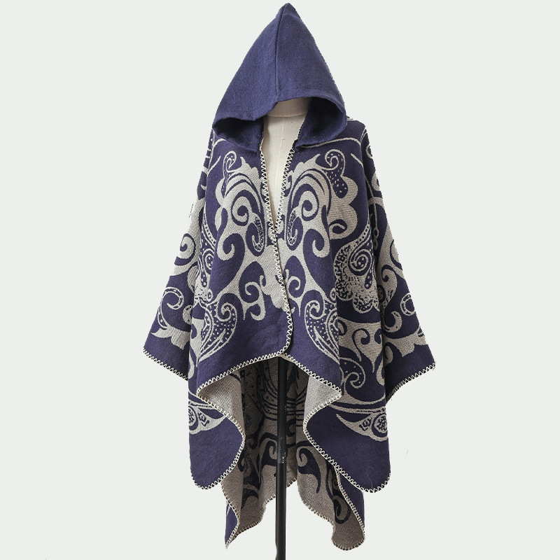 Go Ethnic Fashion - Nuovo scialle con cappuccio da donna,