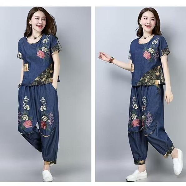 New Ethnic Fashion - Completo da donna taglie forti in