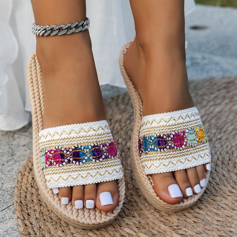 Ethnic Fashion Design - Ciabatte da donna per esterni, piatte,