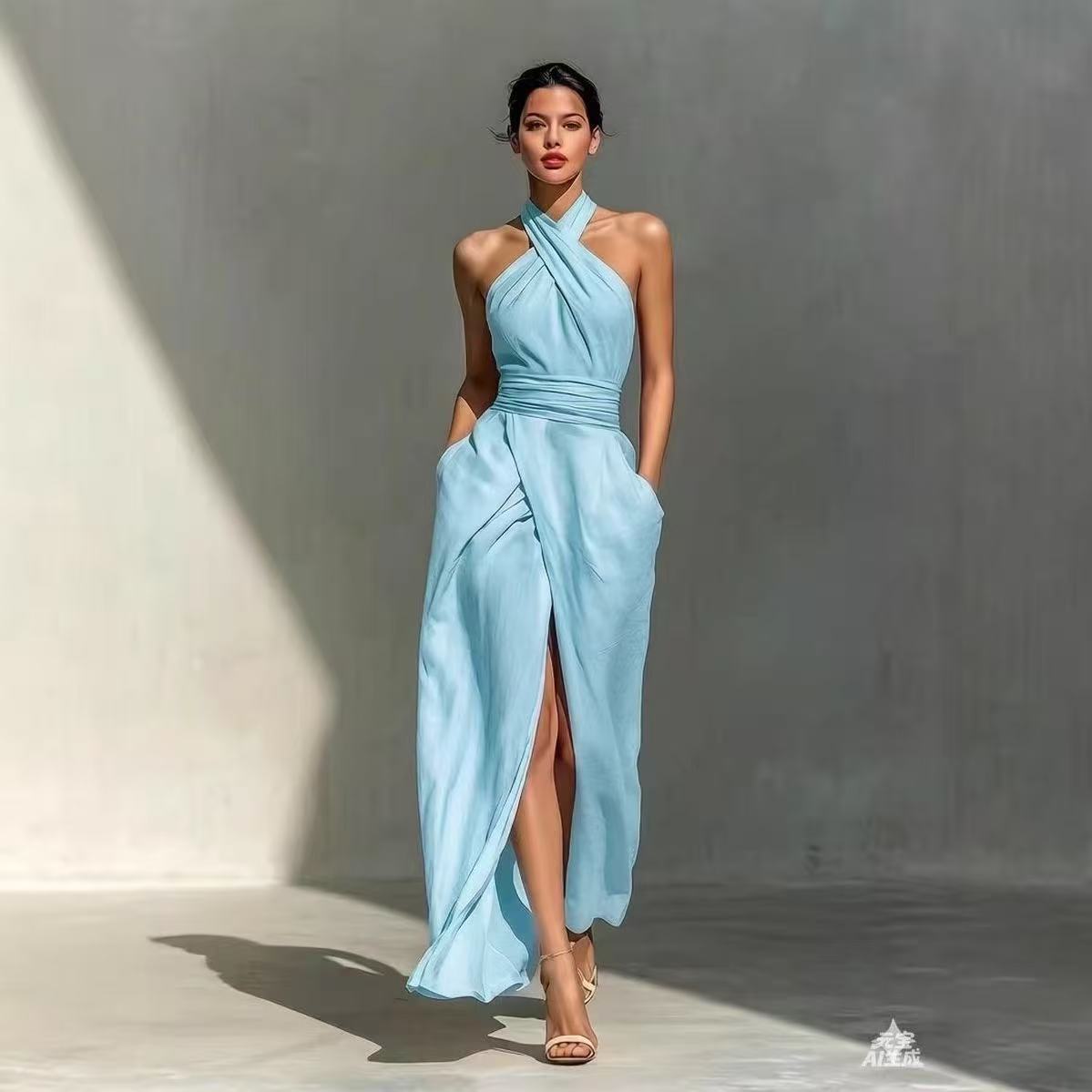 Ethnic Fashion Design - Abito lungo boho chic con spacco